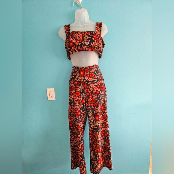 Beyond Yoga Pants - Beyond Yoga Red and Orange Floral Jumpsuit